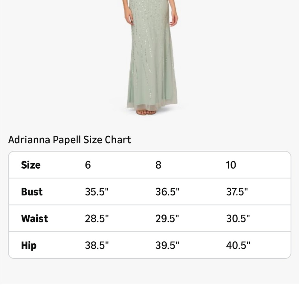 NWT Adrianna Papell Women's Long Beaded Sequin Formal Green Dress size 8 - Picture 7 of 12